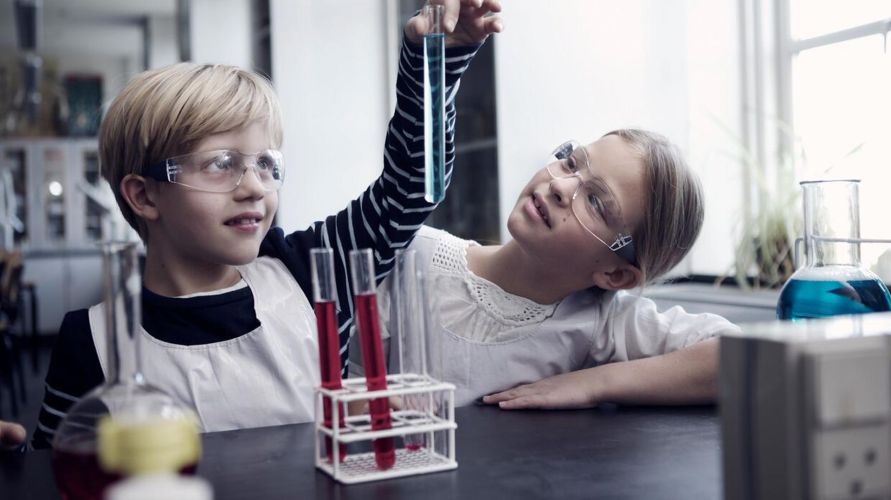 Children experimenting 