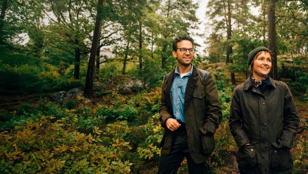 People walking in the forest